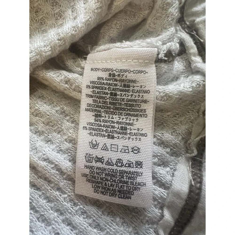 Free People Laguna Thermal Tunic Top Sz S Ivory Waffle Knit Boho Lagenlook